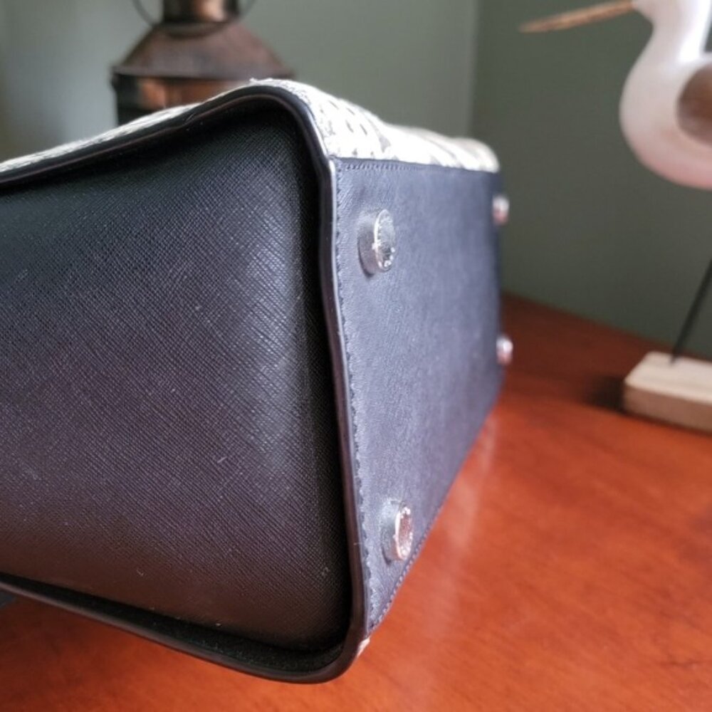 Michael Kors Selma Large Black Cream Python Embos… - image 8